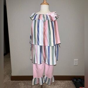 Striped Multicolor Two-Piece Outfit